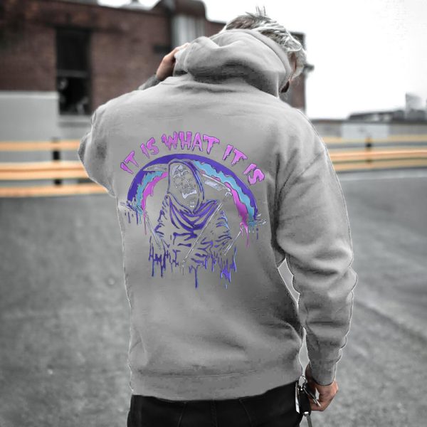 It's What It Is Skull Printed Men's Hoodie