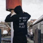 Letter My Head Is A Very Dark Place Printed Hoodie